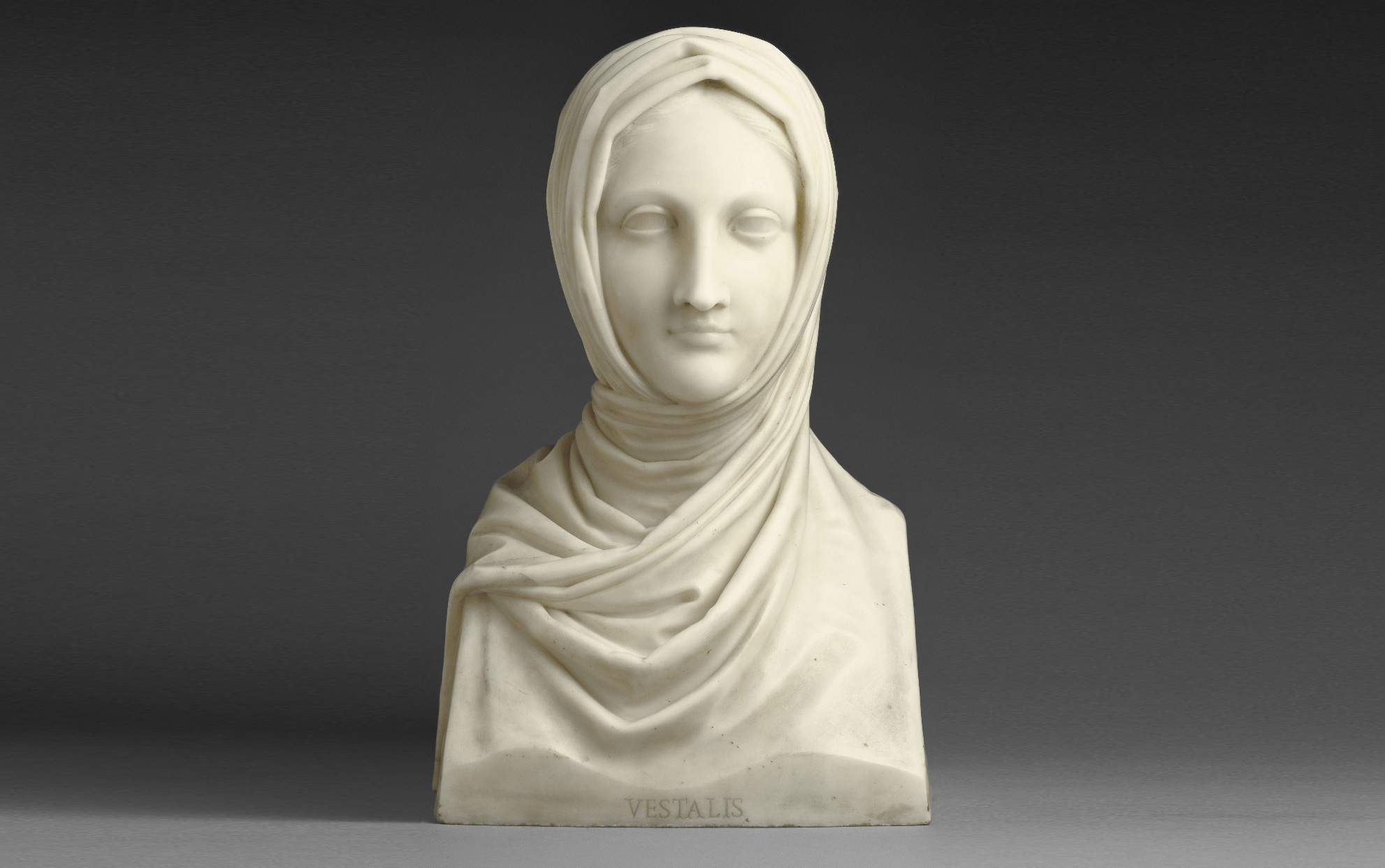 Head of a Vestal Virgin (1822) by Antonio Canova. Neoclassical, marble.