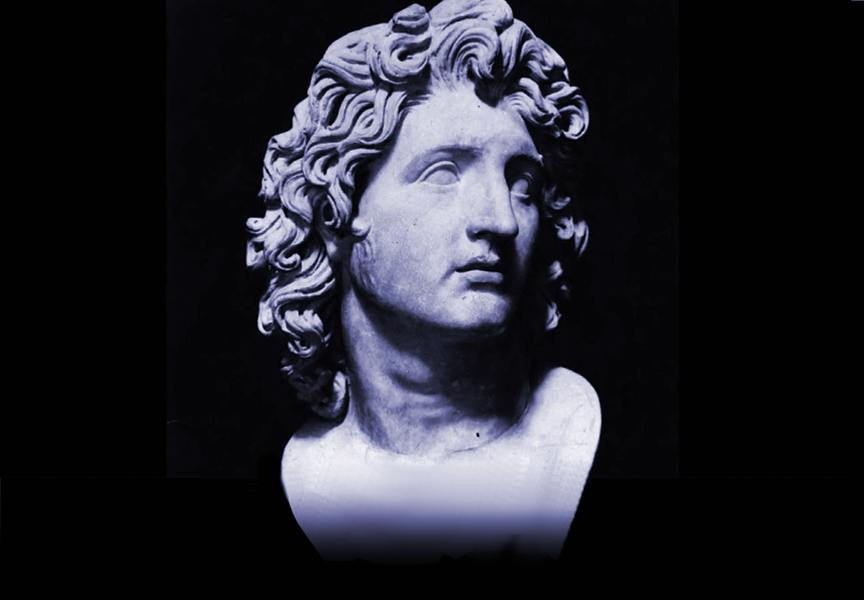 A bust of Alexander the Great of Macedon.