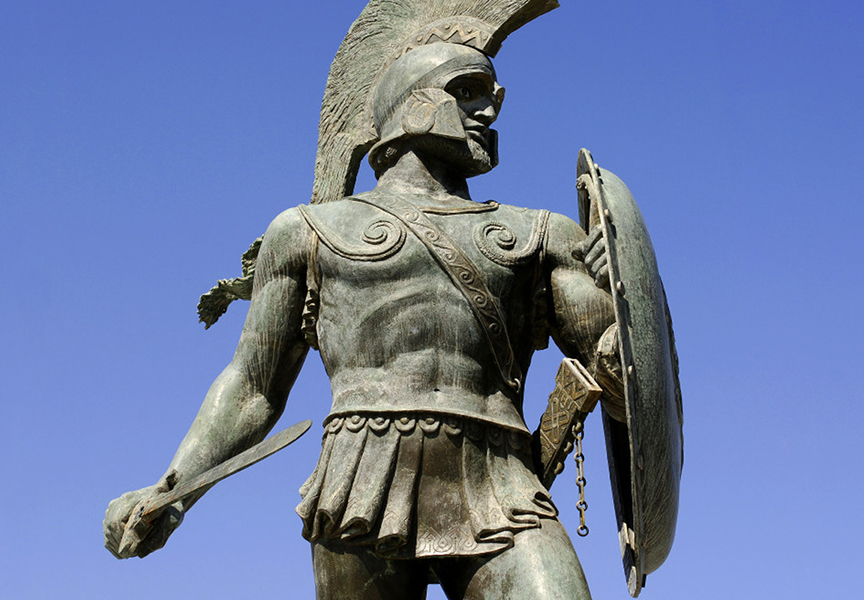 Modern statue of King Leonidas at Sparta.