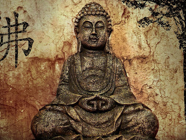 A depiction of the Indian philosopher Guatama Buddha.