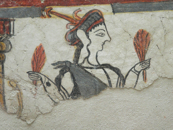 Wall painting of a Mycenaean priest.