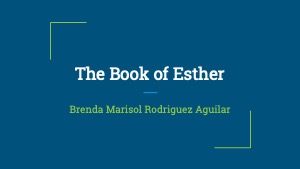(Meeting 10) The Book of Esther