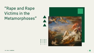 (Meeting 12) Rape and Rape Victims in the Metamorphoses