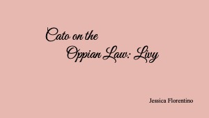 Cato on the  Oppian Law