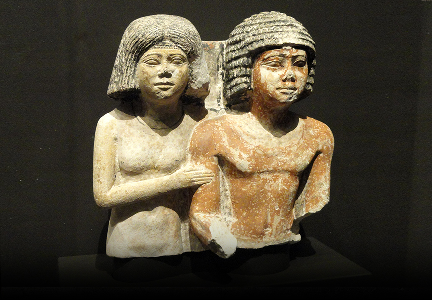 Nobleman and his wife, Egypt, Old Kingdom, 5th Dynasty, 2494-2345 BCE.